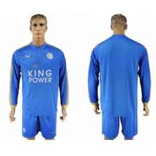 Leicester City Blank Home Long Sleeves Soccer Club Jersey