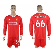 Liverpool #66 Alexander Home Long Sleeves Soccer Club Jersey