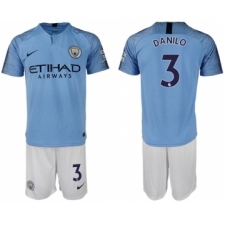 Manchester City #3 Danilo Home Soccer Club Jersey