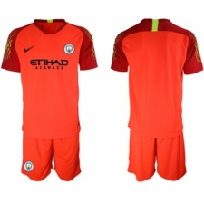 Manchester City Blank Red Goalkeeper Soccer Club Jersey