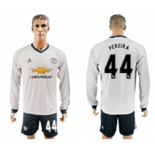 Manchester United #44 Pereira Sec Away Long Sleeves Soccer Club Jersey