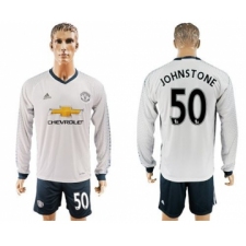 Manchester United #50 Johnstone Sec Away Long Sleeves Soccer Club Jersey