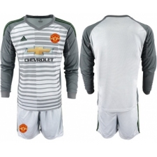 Manchester United Blank Grey Goalkeeper Long Sleeves Soccer Club Jersey