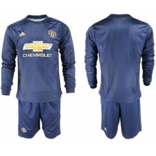 Manchester United Blank Third Long Sleeves Soccer Club Jersey