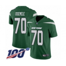 Men's New York Jets #70 Kelechi Osemele Green Team Color Vapor Untouchable Limited Player 100th Season Football Jersey