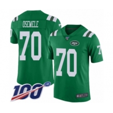 Men's New York Jets #70 Kelechi Osemele Limited Green Rush Vapor Untouchable 100th Season Football Jersey
