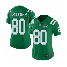 Women's New York Jets #80 Jamison Crowder Limited Green Rush Vapor Untouchable Football Jersey