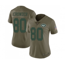 Women's New York Jets #80 Jamison Crowder Limited Olive 2017 Salute to Service Football Jersey