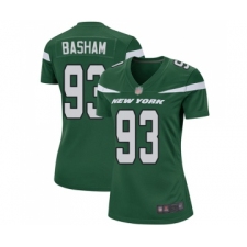 Women's New York Jets #93 Tarell Basham Game Green Team Color Football Jersey