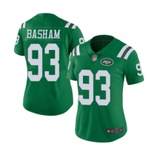 Women's New York Jets #93 Tarell Basham Limited Green Rush Vapor Untouchable Football Jersey