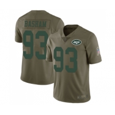 Youth New York Jets #93 Tarell Basham Limited Olive 2017 Salute to Service Football Jersey