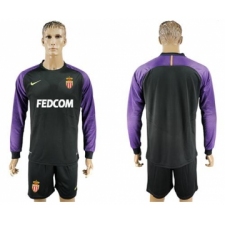 Monaco Blank Black Goalkeeper Long Sleeves Soccer Club Jersey