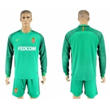 Monaco Blank Green Goalkeeper Long Sleeves Soccer Club Jersey