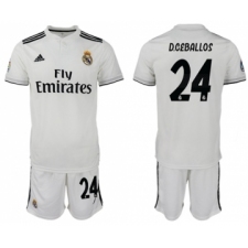 Real Madrid #24 D.Ceballos White Home Soccer Club Jersey