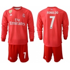 Real Madrid #7 Ronaldo Third Long Sleeves Soccer Club Jersey