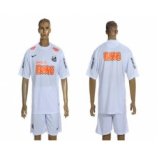 Santos Blank White & Orange Font Home Soccer Club Jersey