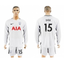 Tottenham Hotspur #15 Dier Home Long Sleeves Soccer Club Jersey