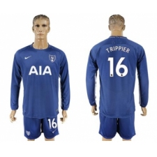Tottenham Hotspur #16 Trippier Away Long Sleeves Soccer Club Jersey
