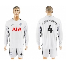 Tottenham Hotspur #4 Alderweireld Home Long Sleeves Soccer Club Jersey