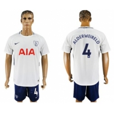 Tottenham Hotspur #4 Alderweireld White Blue Soccer Club Jersey