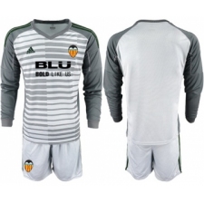 Valencia Blank Grey Goalkeeper Long Sleeves Soccer Club Jersey