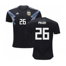Argentina #26 Pavon Away Soccer Country Jersey