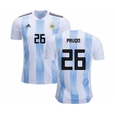 Argentina #26 Pavon Home Soccer Country Jersey