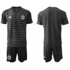 Argentina Blank Black Goalkeeper Soccer Country Jersey