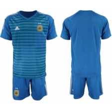 Argentina Blank Blue Goalkeeper Soccer Country Jersey