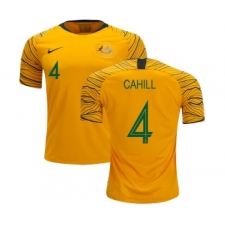 Australia #4 Cahill Home Soccer Country Jersey