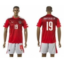 Austria #19 Hinterseer Red Home Soccer Country Jersey