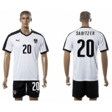 Austria #20 Sabitzer White Away Soccer Country Jersey