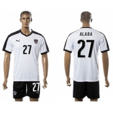 Austria #27 Alaba White Away Soccer Country Jersey