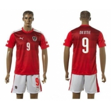 Austria #9 Okotie Red Home Soccer Country Jersey