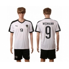 Austria #9 Weimann White Away Soccer Country Jersey
