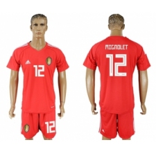 Belgium #12 Mignolet Red Goalkeeper Soccer Country Jersey