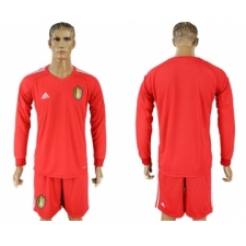 Belgium Blank Red Long Sleeves Goalkeeper Soccer Country Jersey