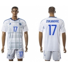 Bosnia Herzegovina #17 Zukanovic Away Soccer Country Jersey
