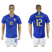 Brazil #12 Marcelo Away Soccer Country Jersey