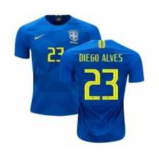 Brazil #23 Diego Alves Away Soccer Country Jersey