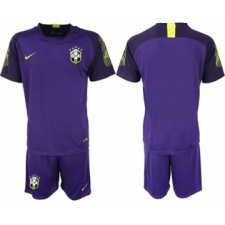 Brazil Blank Purple Goalkeeper Soccer Country Jersey