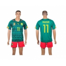 Cameroon #11 Makoun Home World Cup Soccer Country Jersey