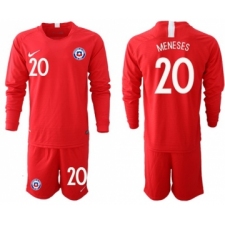 Chile #20 Meneses Home Long Sleeves Soccer Country Jersey