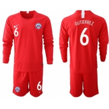 Chile #6 Gutierrez Home Long Sleeves Soccer Country Jersey