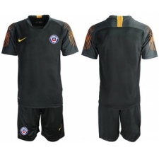 Chile Blank Black Goalkeeper Soccer Country Jersey