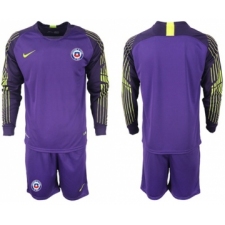 Chile Blank Purple Goalkeeper Long Sleeves Soccer Country Jersey