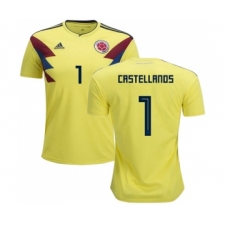 Colombia #1 Castellanos Home Soccer Country Jersey