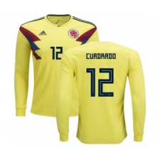Colombia #12 Cuadrado Home Long Sleeves Soccer Country Jersey
