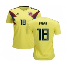 Colombia #18 Fabra Home Soccer Country Jersey