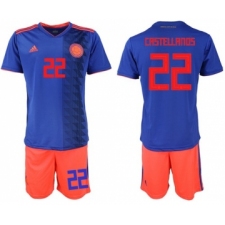 Colombia #22 Castellanos Away Soccer Country Jersey